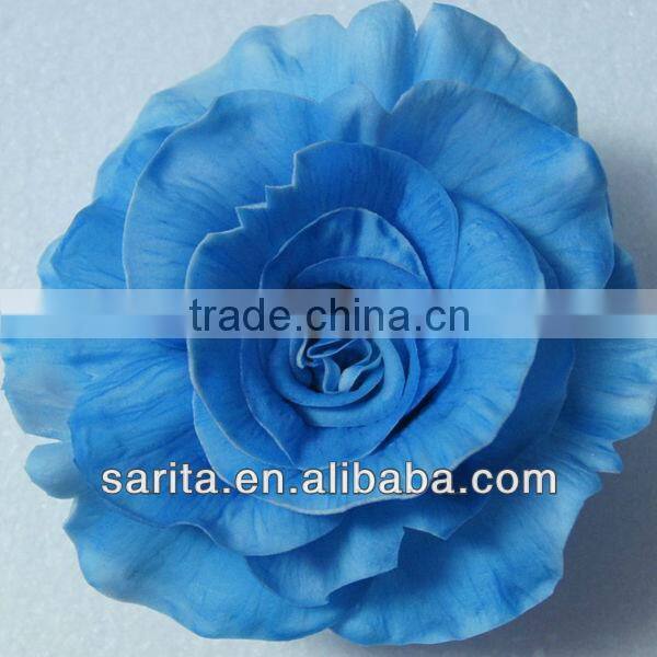 factory price artificial real touch rose with blue colors