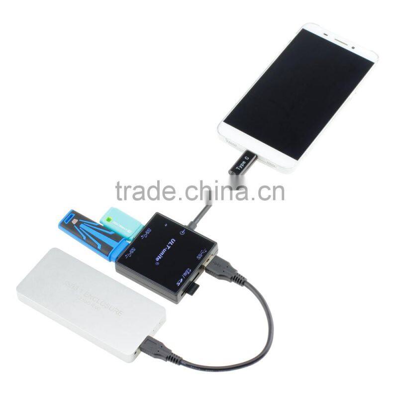 2015 Latest SuperSpeed 10Gbps Multiport Reversible USB-C Hub with TF & SD Card Slots