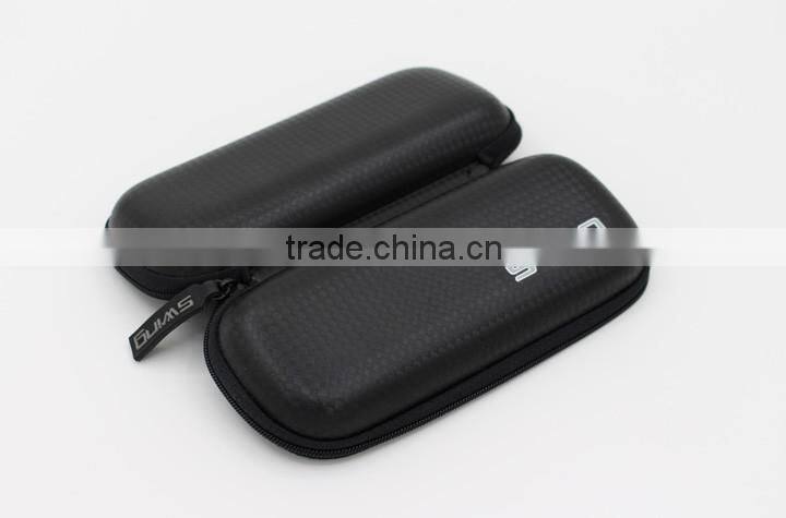 Semi hard zipper eyeglasses case black leather glasses case