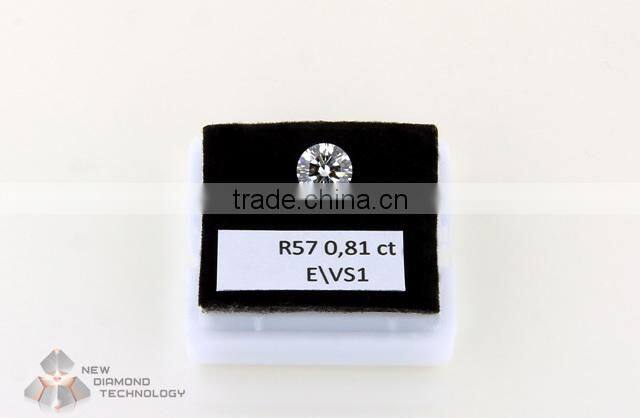 Colorless lab-grown single-crystal rough diamond