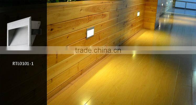 silver 3w led step light recessed stairs