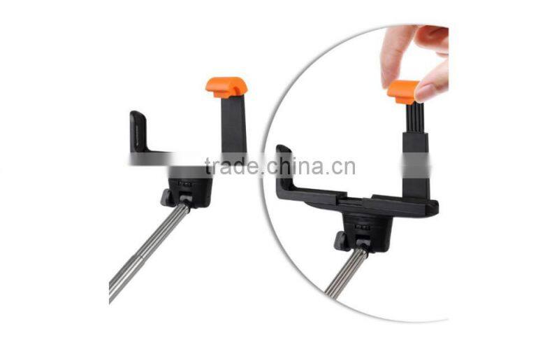 2-In-1 Self-portrait Monopod Extendable Selfie Stick with built-in Bluetooth Remote Shutter With Adjustable Grip Holder