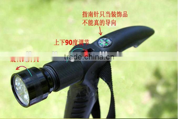2015 Latest ladies walking stick with light alpen stock climbing Factory Direct