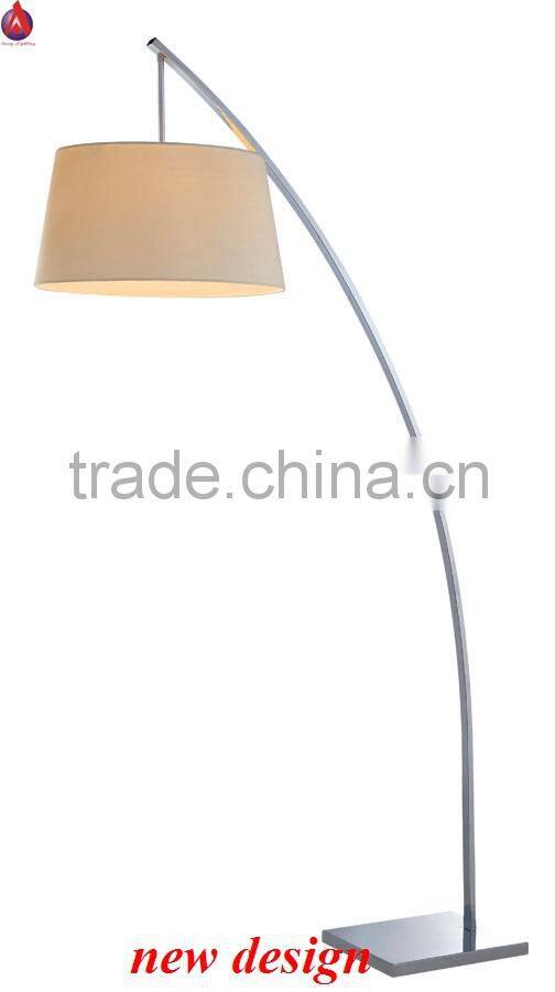 Europe hotel floor lamp in fish shape base in chrome finish color