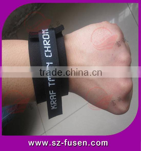 Red reusable neoprene fabric elastic strap wristband