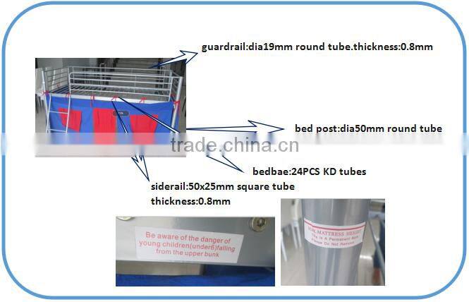 Children metal middle bunk bed frame