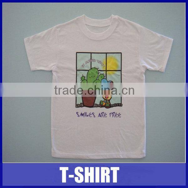 Custom cotton round neck kids cartoon t-shirt