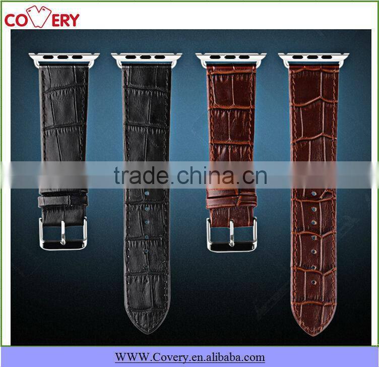 Crocodile genuine leather band with adapter for Apple watch