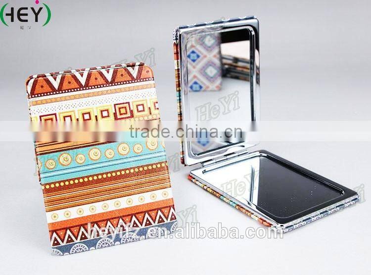 Hot Selling Foldable Double-Sides Nationalistic Style PU Stainless Steell Makeup Mirror