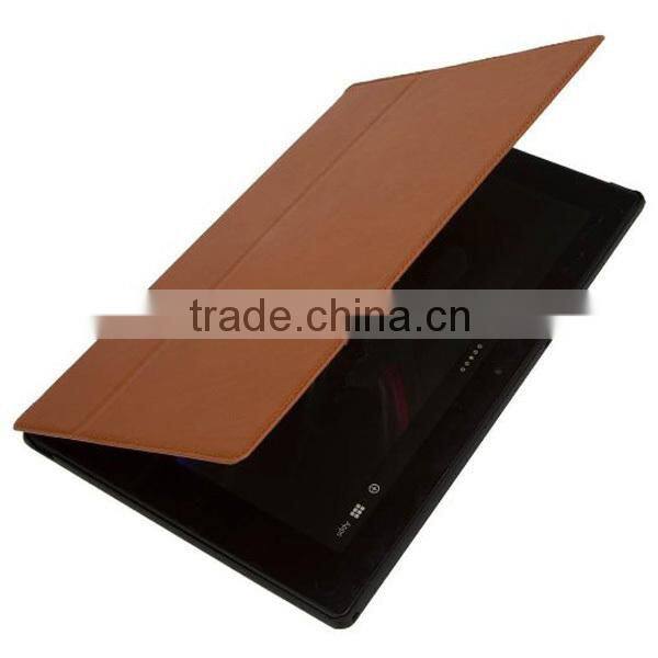 mannetic PU leather case for sony xperia Z tablet,stand cover for sony xperia z tablet