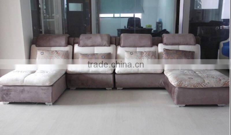 Nice comfortable U-shaped fabric or leather corner sofa (NY1688)