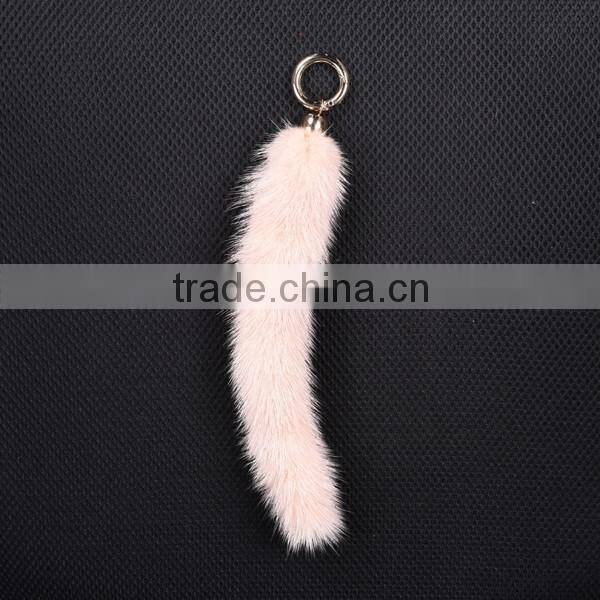 High quanlity fur keychain/mink tail fur keychain/mink fur accessories keychain KZ160053
