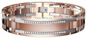Fashion Men gold titanium Bracelets Wholesale Textured Stainless Steel Bracelets & Bangle