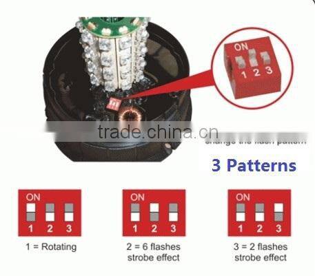 E-MARK SMD Flash Warning Light, ECE MARK 5050 SMD Toppower Warning Beacon(SR-BL-504S-3)Europe DIN Mount LED Beacons, 3 Functions