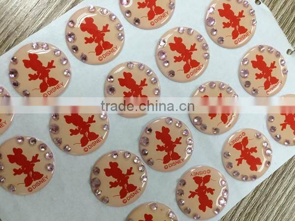 3D epoxy mobile phone home key stickers adhesive cartoon home button sticker