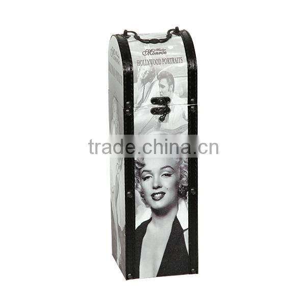 Decorative canvas wooden storage wine box