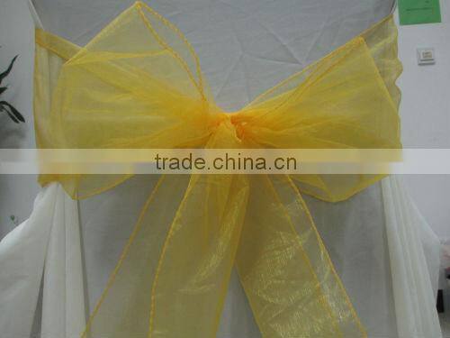 Orange Organza Chair Sashes for bridal