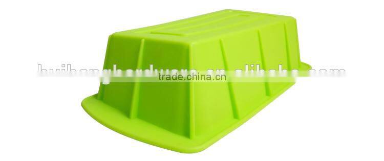A03-19 Retangle shape green silicone cake molds/silicone loaf pan/toast mold