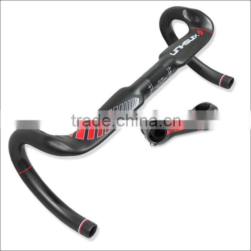 2016 xinshun mountain bikes carbon handlebar mtb road bike accessories bicycle parts grips with stem BH2120