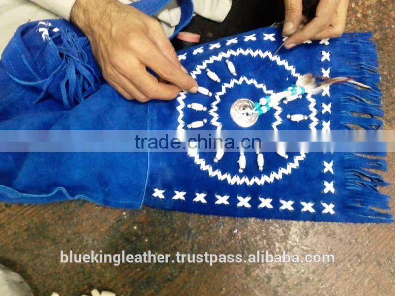 Handmade Western Style Real Suede Leather Beaded Ladies Shoulder Bag Fringed