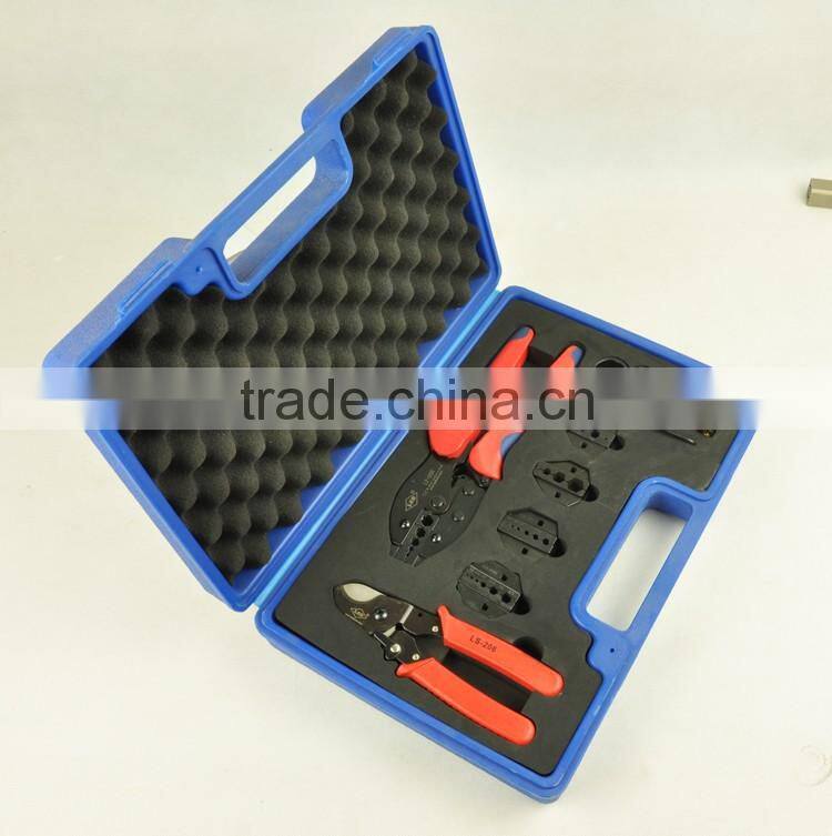 combination tool kits LY-05H-5A2 with one CRIMPING TOOL ,Wire cutters,Wire strippers and crimping dies hand tool set