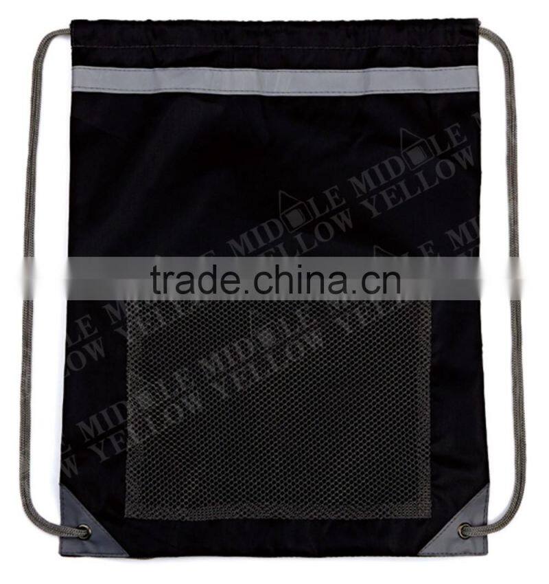 2016 factory wholesale cheap promotional nylon sport mesh drawstring backpack bag