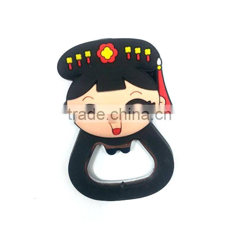 All lovely design cartoon logo printed soft PVC custom pvc bottle opener