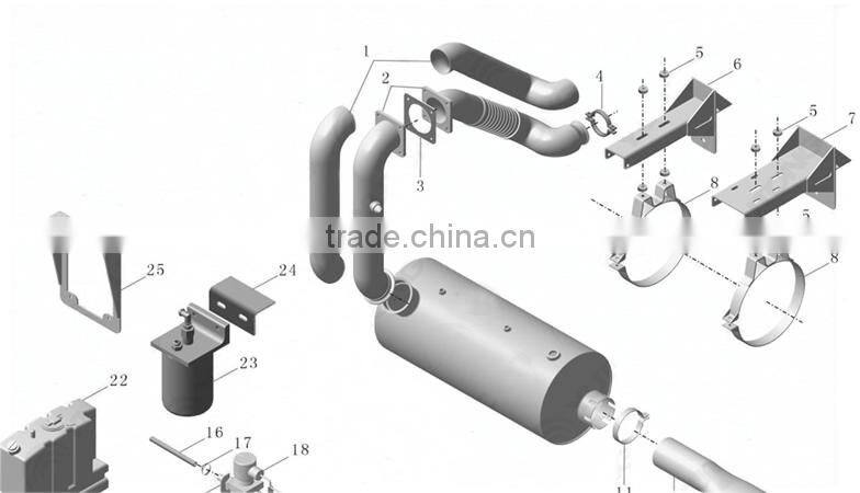 High quality exhaust muffler stainless steel for YUTONG parts