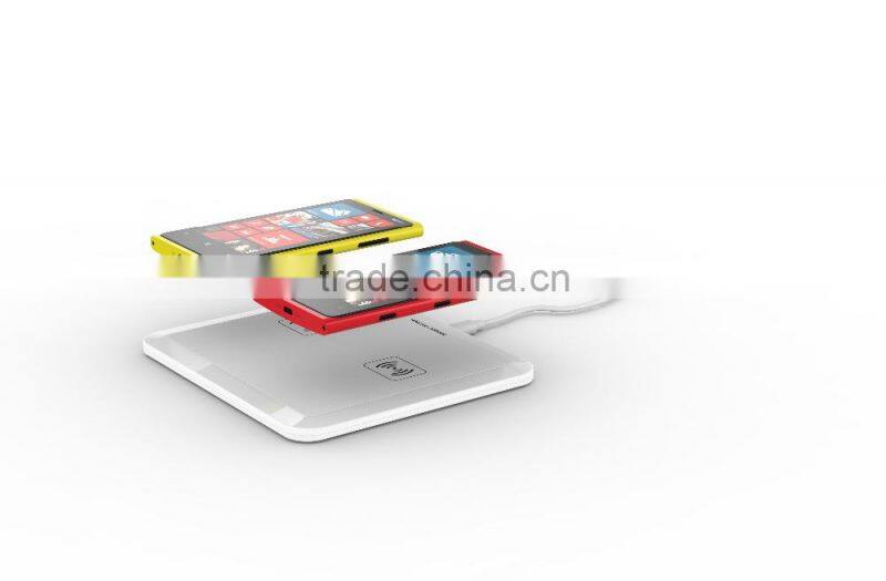 Usb qi technology wireless charger fast charging pad for 2 cell phone together
