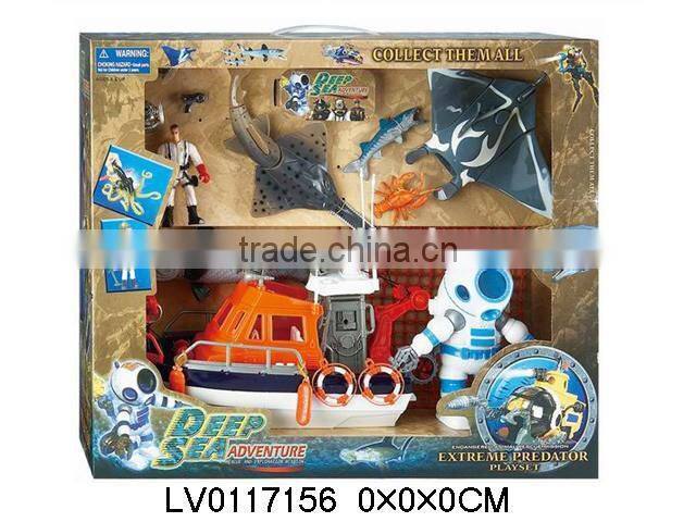 Funny deep sea animal toys ,plastic animal toy set