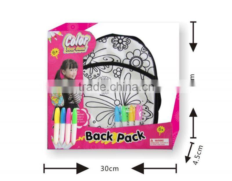 New Color Your Own Kids backpack School Bag, Backpack