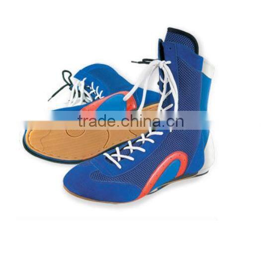 Custom Design PVC Sole Genuine Leather Boxing Shoes