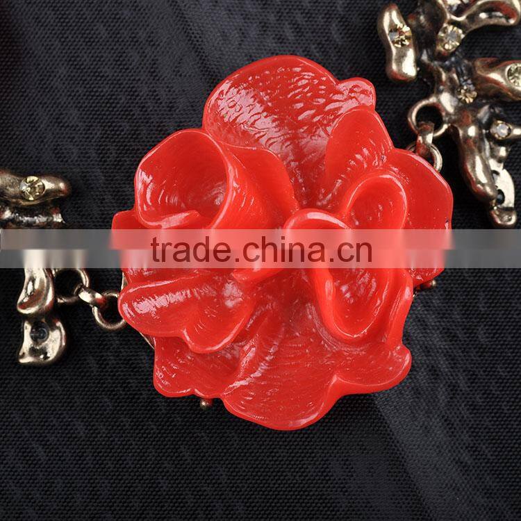 Hot resin necklace earring flower jewelry set