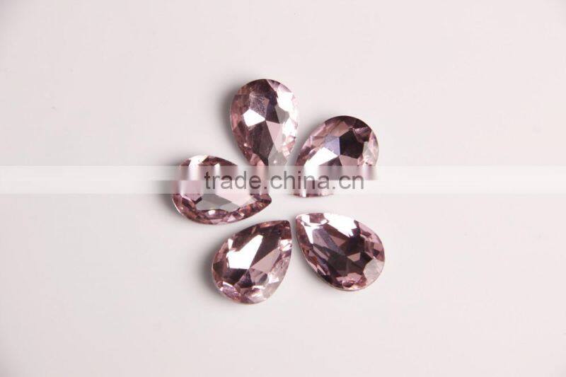 pear shape top quality crystal fancy stone with claw or without claw for garment