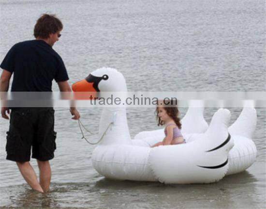 White New Summer Lake Swimming Water Lounge Pool Kid Giant Rideable Swan Inflatable Float Toy Good Quality