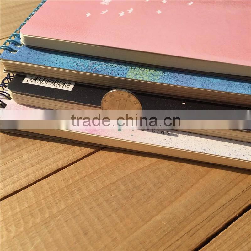 a4 spiral bound leather notebook with yellow paper