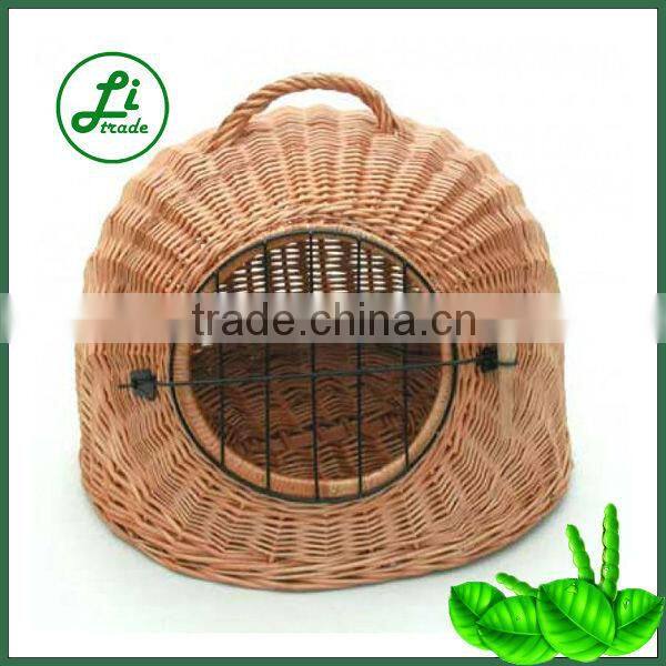 handcrafted wicker pet carrier
