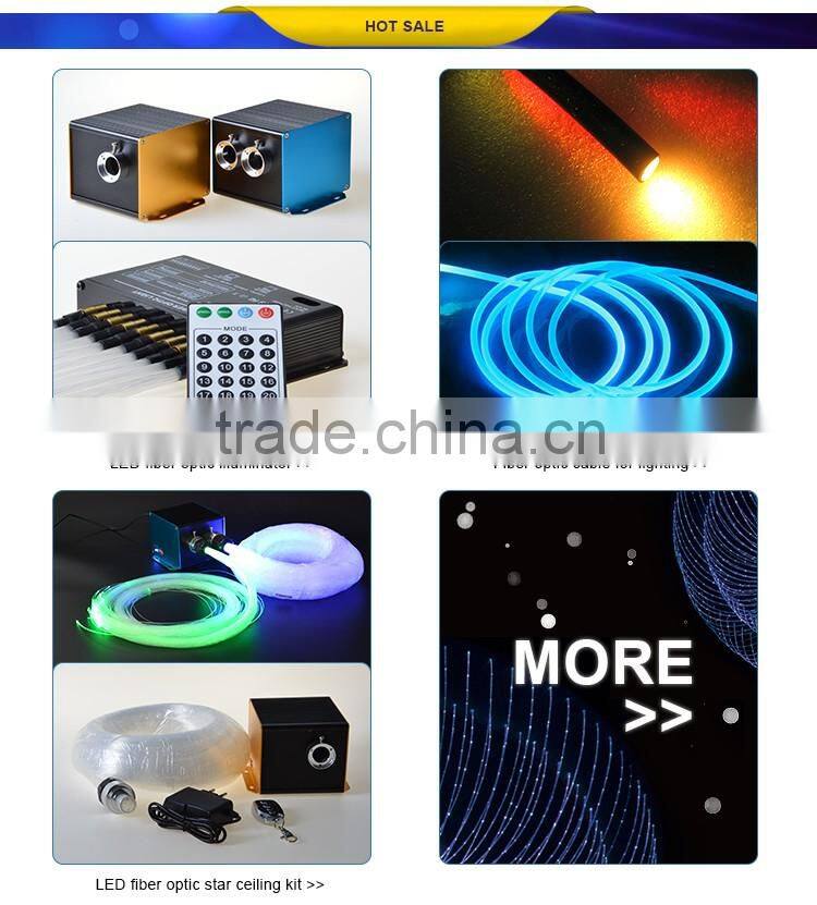 DIY modern hotel lobby chandelier light with side spot glow fibre optic and led power engine