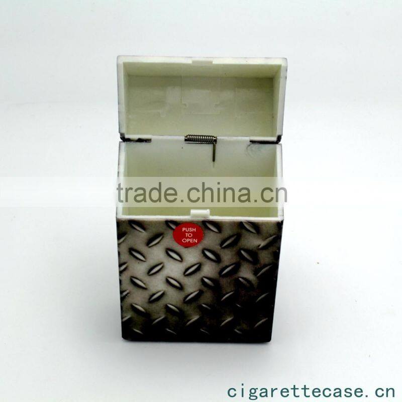 new plastic cigarette case with novely push button wave surface design for 20s king size full pack