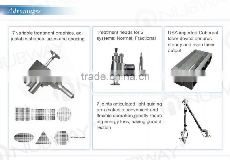 2016 new professional Glass RF pipe 10600nm co2 laser 40w co2 fractional laser beauty device