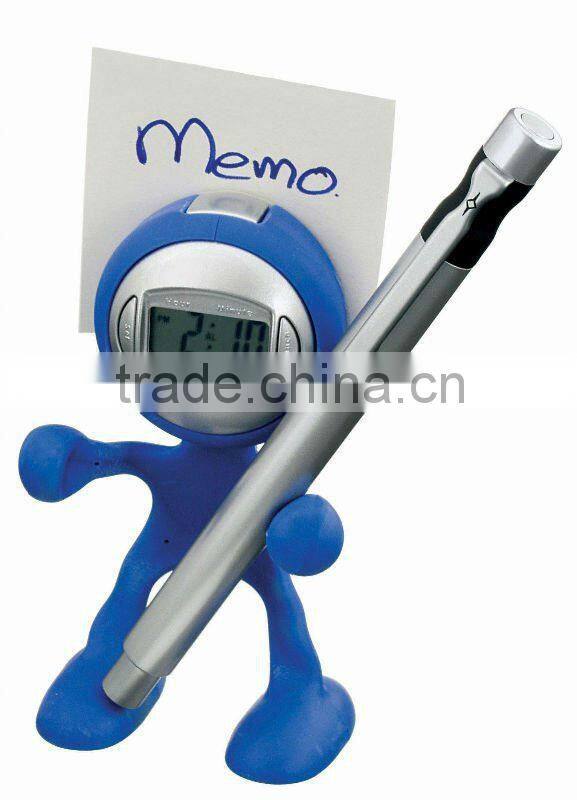 promotional item gift clocks Flexible little man shape small digital clock