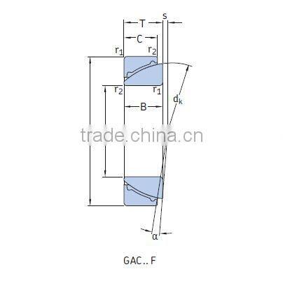 GAC75F GAC80F Lubricated Sliding Contact Spherical Plain Shaft Bearings