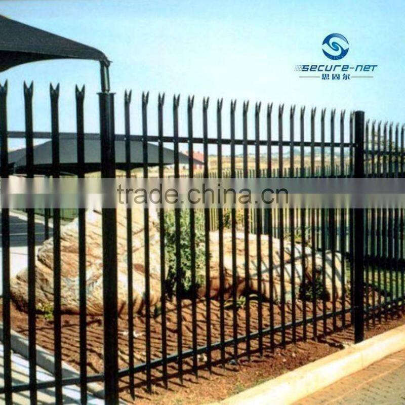 Designed factory high quality galvanized and pvc coated palisade steel fence