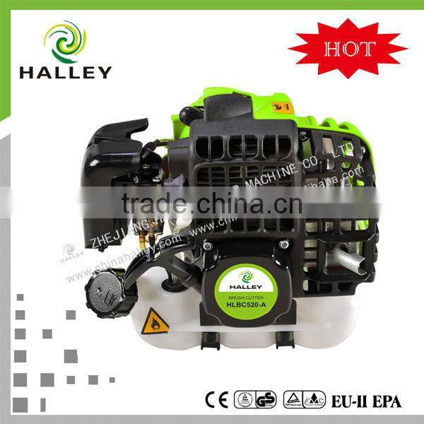 2 stroke gasoline 52CC Grass Trimmer with metal blade and nylon head HLBC520-E