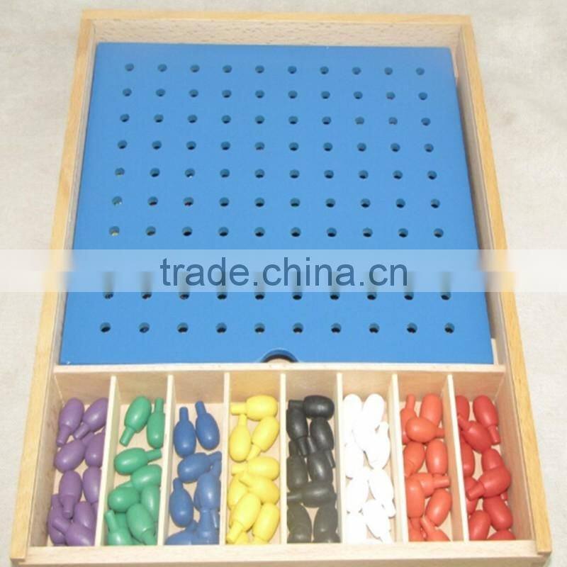 Kingdergarten wooden education toy Froebel Jun Gabe2 teaching AIDS early learning tool colorful beads