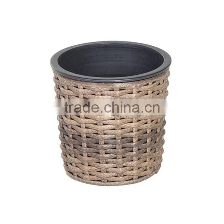 Home or office desk decororative 5 inches resin wicker sqaure mini flower pot