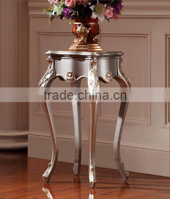 European Style Living Room Decorative Flower Shelf, Silver Solid Wood Jardiniere/Pergola (BF01-ML035)