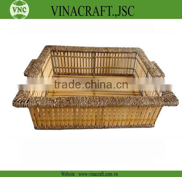 Bamboo laundry basket with handles for hot sales