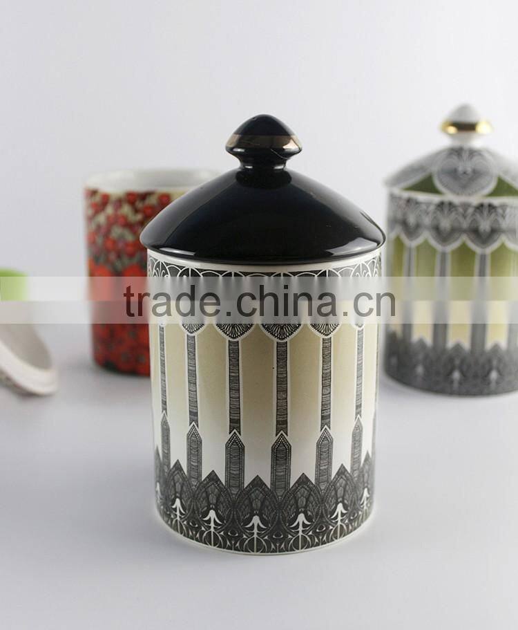 China supplier new premium custom Christmas wholesale ceramic unique candle jars holder cup