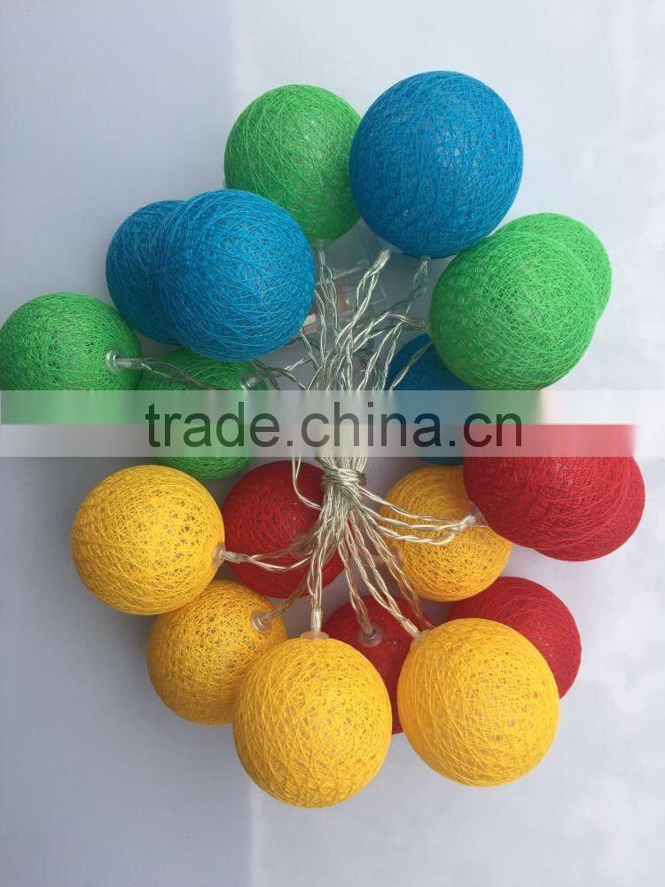 outdoor cotton 6cm ball led string lights 1m 10leds fairy christmas lamp home wedding party